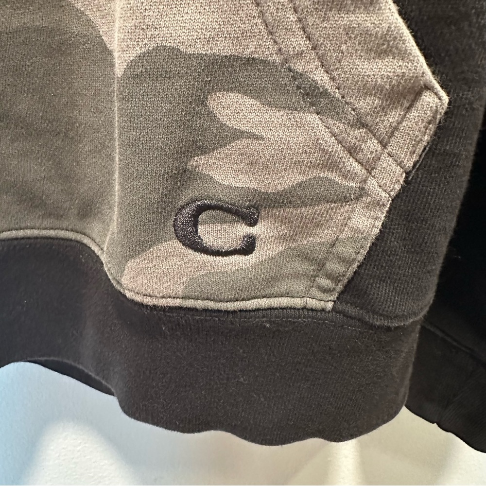 Coach Black Hoodie with Gray Camo Pocket - Picture 4 of 8